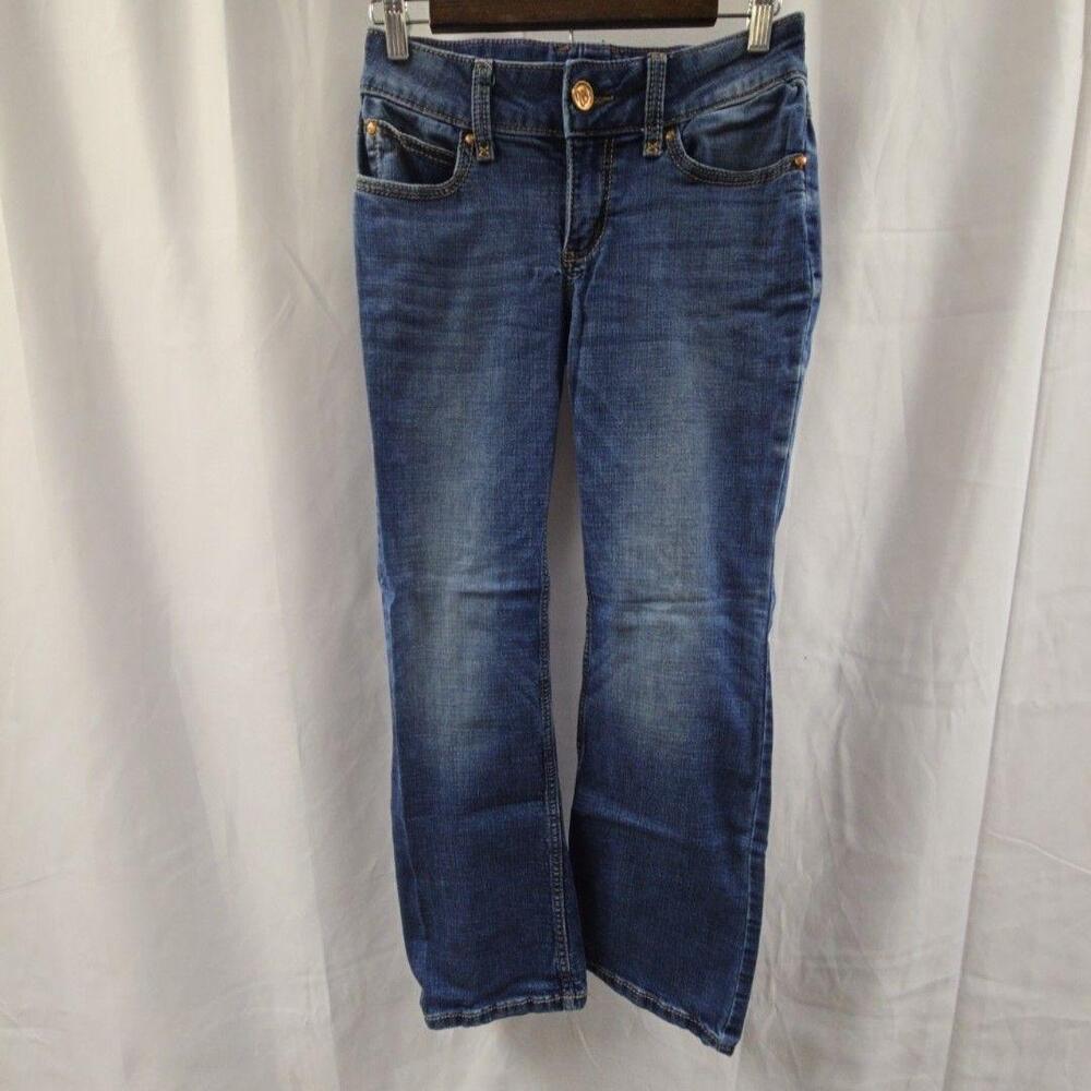 Wrangler Jeans Juniors 3 Blue Medium Wash Low Rise Bootcut Stretch Denim
